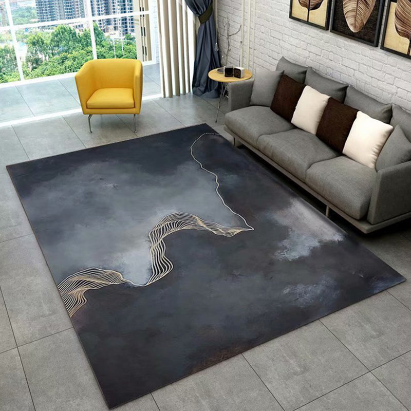 Individuality Ink Painting Rug Artistic Modern Carpet Friendly Washable Rug for Living Room