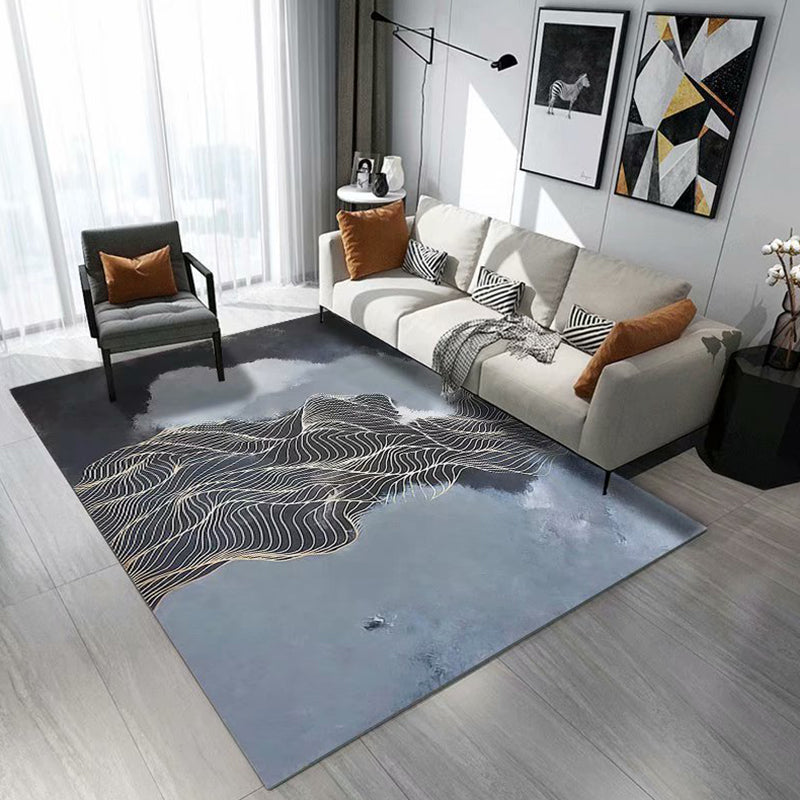 Individuality Ink Painting Rug Artistic Modern Carpet Friendly Washable Rug for Living Room