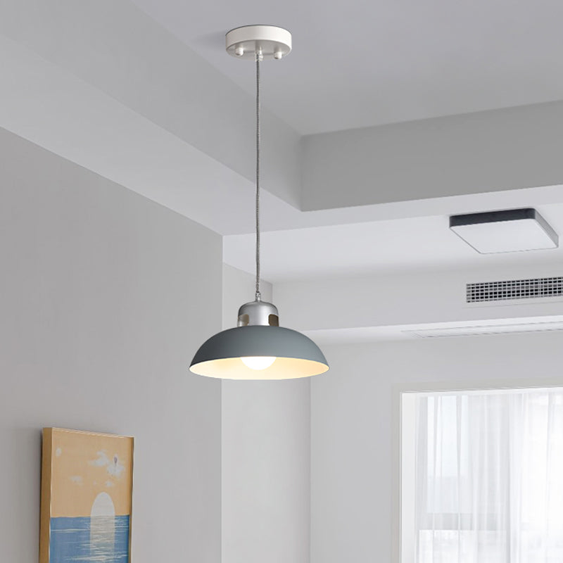 Flared Metal Pendant Light Modernism 1 Head Black/Grey Ceiling Suspension Lamp for Dining Room