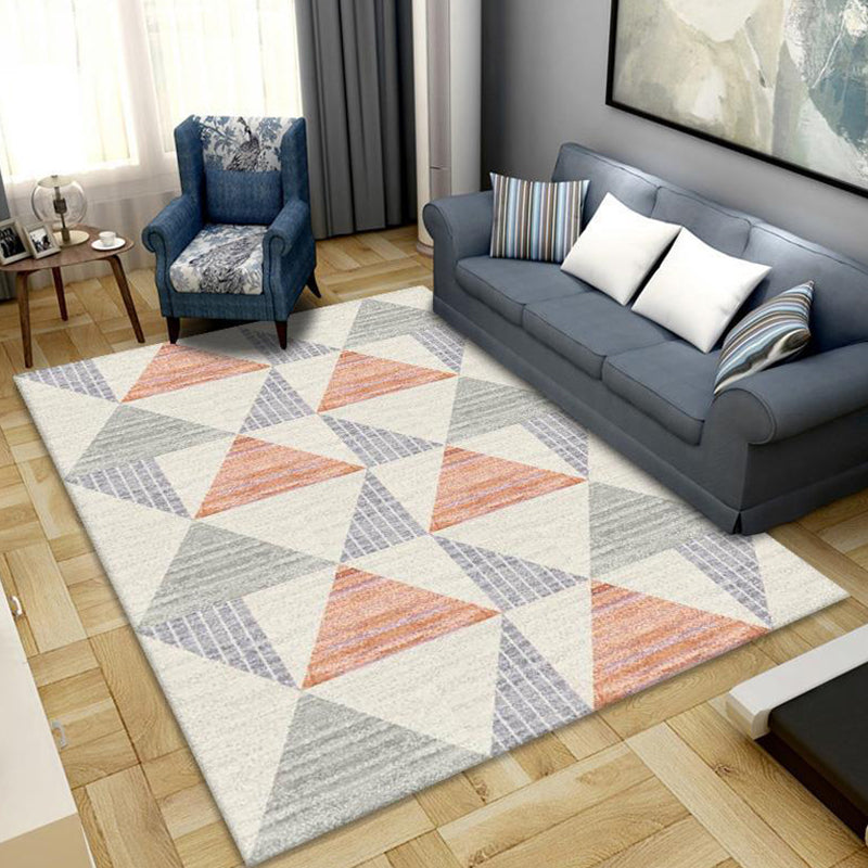 Stylish Triangle Pattern Rug Funky Modern Carpet Polyester Stain Resistant Rug for Living Room