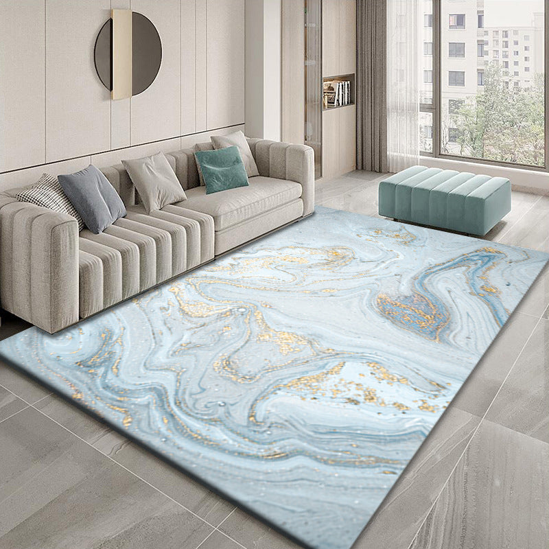 Abstract Watercolor Printed Rug Luxury Polyester Area Carpet Anti-Slip Backing Rug for Living Room