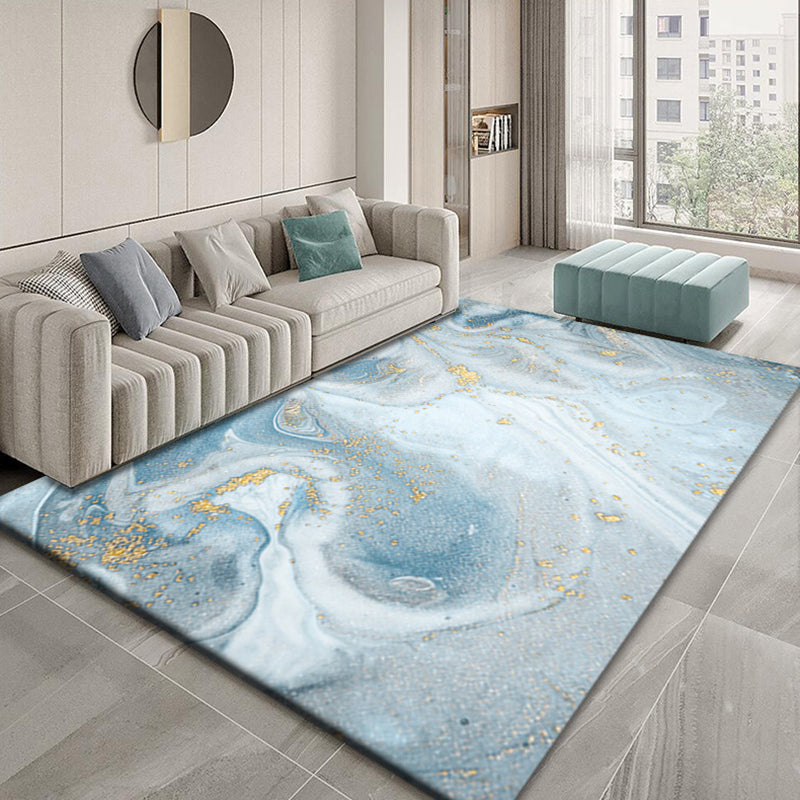 Abstract Watercolor Printed Rug Luxury Polyester Area Carpet Anti-Slip Backing Rug for Living Room