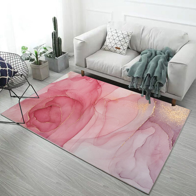 Creative Watercolor Printed Rug Multi-Color Modern Area Rug Stain Resistant Rug for Living Room