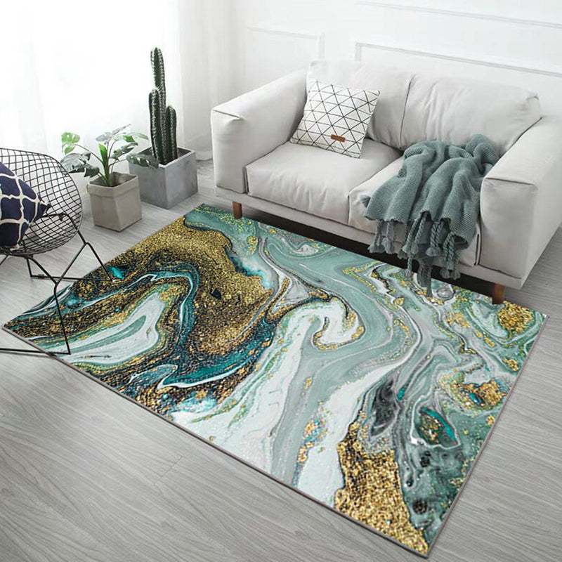Creative Watercolor Printed Rug Multi-Color Modern Area Rug Stain Resistant Rug for Living Room