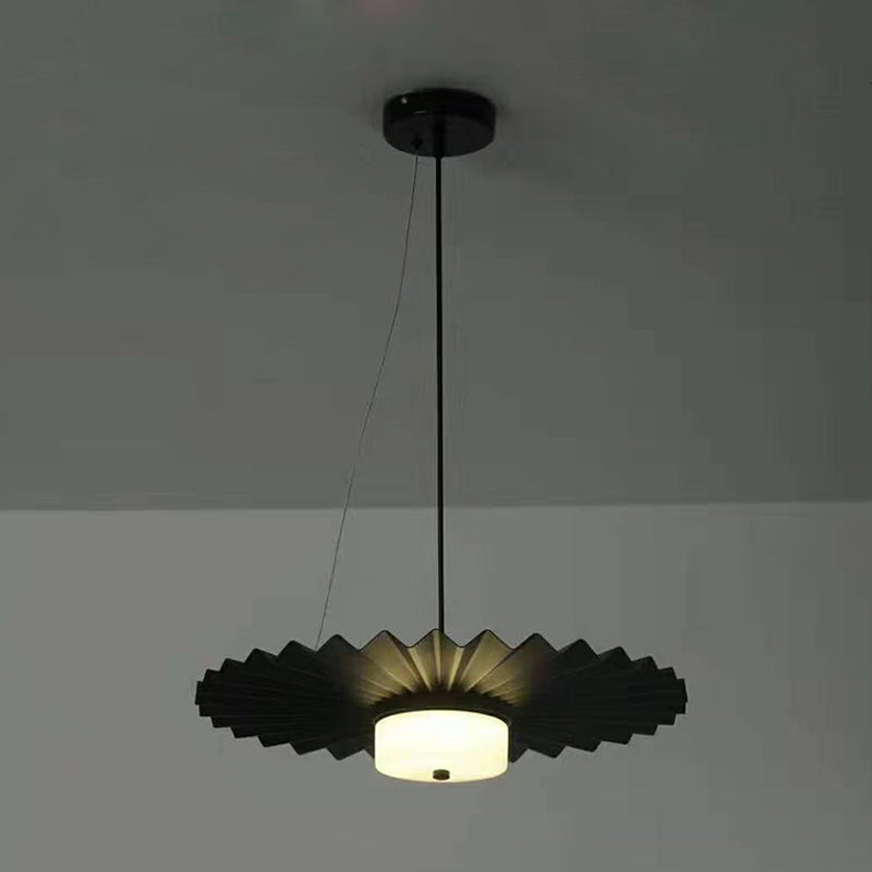 Circle Metal Hanging Light Modernist 1 Head Black/Gold Ceiling Suspension Lamp for Living Room