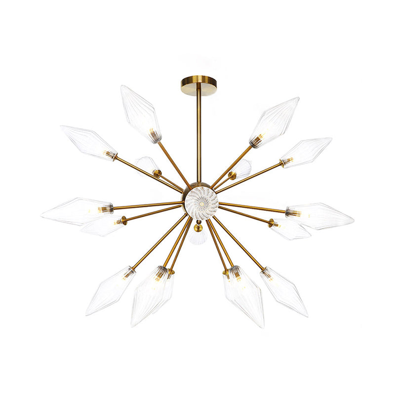 Aménagement de suspension de diamant de style vintage Ambre / verre transparent 9/12/15 HEADS Restaurant Lumière de lustre avec tige réglable