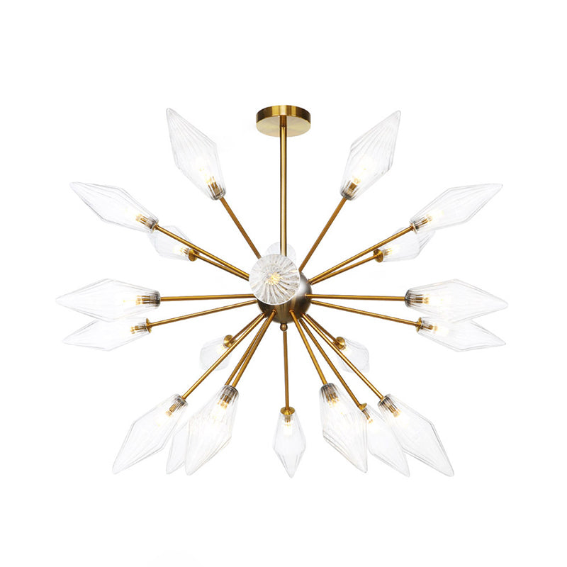 Aménagement de suspension de diamant de style vintage Ambre / verre transparent 9/12/15 HEADS Restaurant Lumière de lustre avec tige réglable