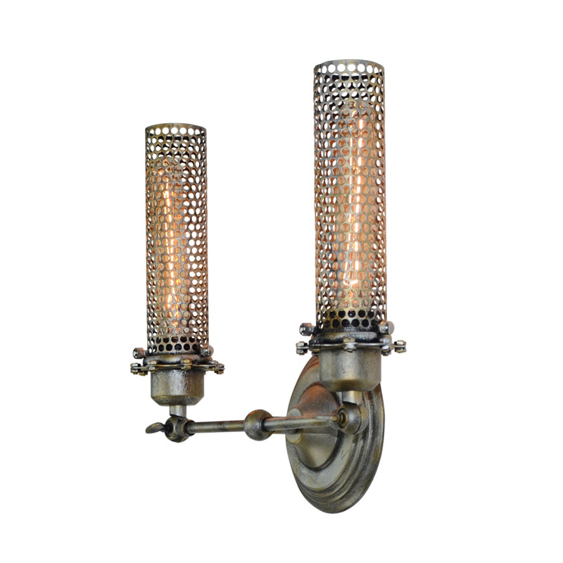 1/2 Lights Indoor Sconce Light Fixture Industrial Bronze Wall Lamp with Tube Metal Shade