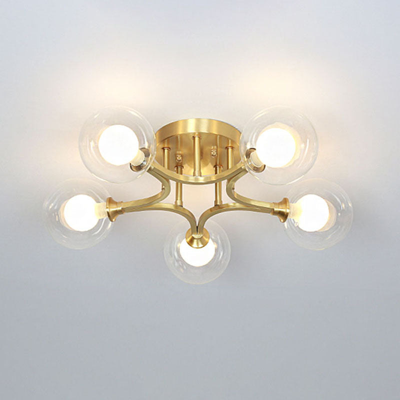 Burbujas de vidrio Semi-Flush Light Modern Style Semi Flush Lighting para dormitorio
