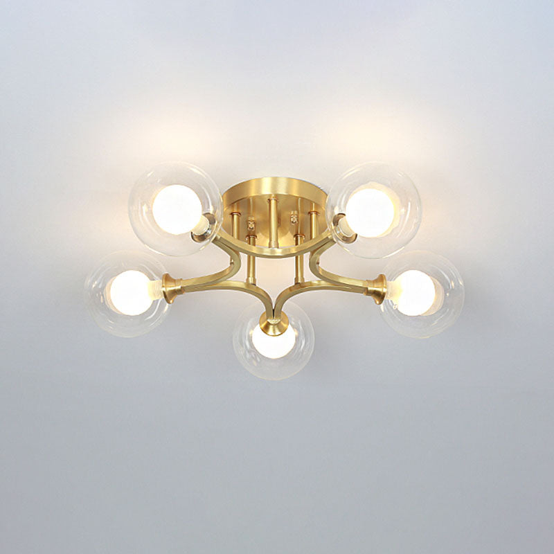 Burbujas de vidrio Semi-Flush Light Modern Style Semi Flush Lighting para dormitorio