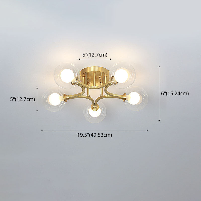 Burbujas de vidrio Semi-Flush Light Modern Style Semi Flush Lighting para dormitorio