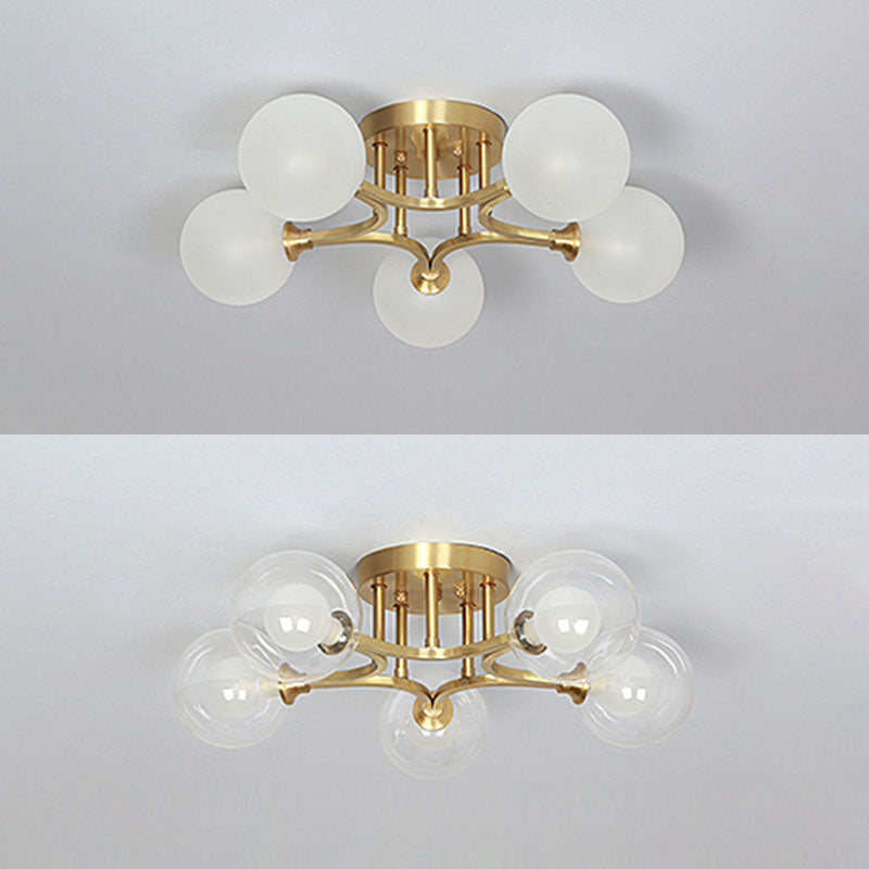 Burbujas de vidrio Semi-Flush Light Modern Style Semi Flush Lighting para dormitorio