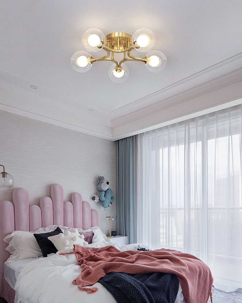 Burbujas de vidrio Semi-Flush Light Modern Style Semi Flush Lighting para dormitorio