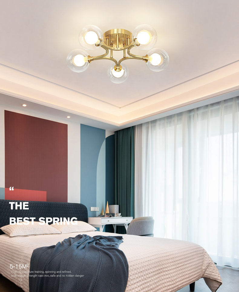 Burbujas de vidrio Semi-Flush Light Modern Style Semi Flush Lighting para dormitorio