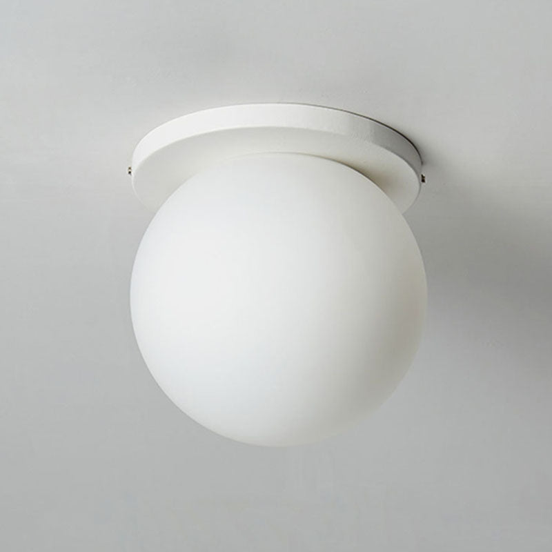 Minimalistische Deckenleuchte, weiße Kugel-Deckenleuchte mit Glasschirm