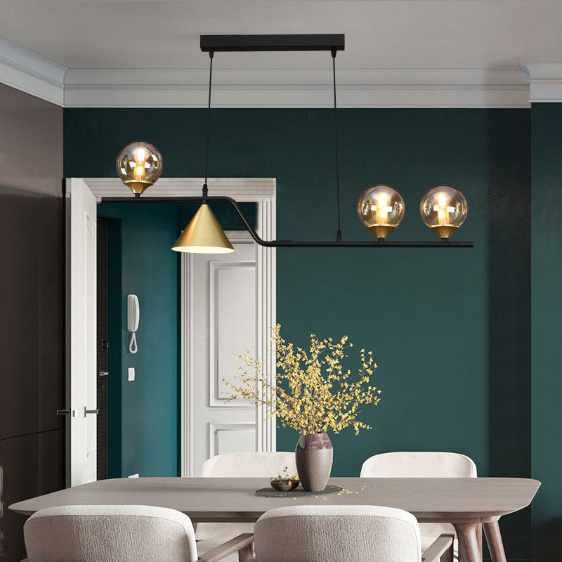 Round Island Lighting Fixture Modern-Style Glass Island Chandelier for Dinning Room