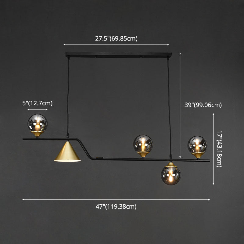 Round Island Lighting Fixture Modern-Style Glass Island Chandelier for Dinning Room