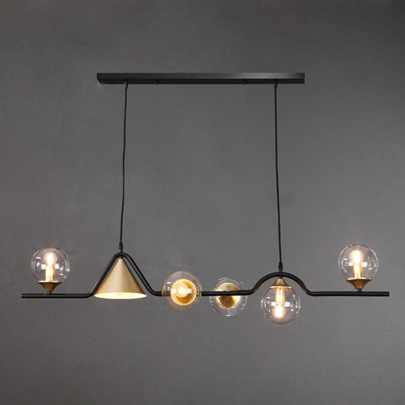 Round Island Lighting Fixture Modern-Style Glass Island Chandelier for Dinning Room