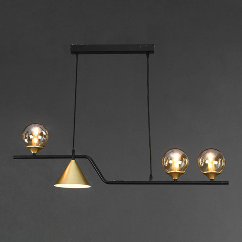 Round Island Lighting Fixture Modern-Style Glass Island Chandelier for Dinning Room