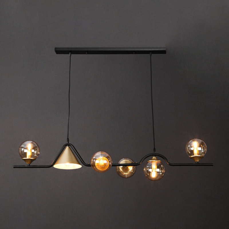 Round Island Lighting Fixture Modern-Style Glass Island Chandelier for Dinning Room