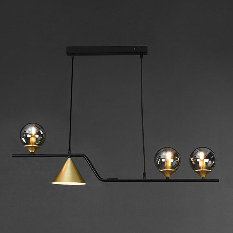 Round Island Lighting Fixture Modern-Style Glass Island Chandelier for Dinning Room