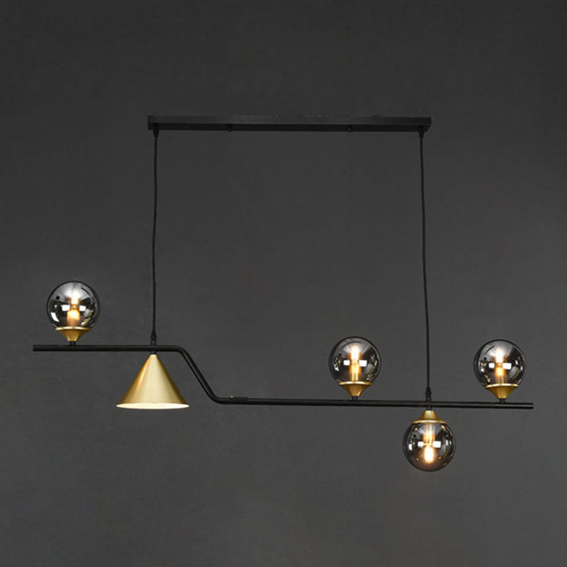 Round Island Lighting Fixture Modern-Style Glass Island Chandelier for Dinning Room