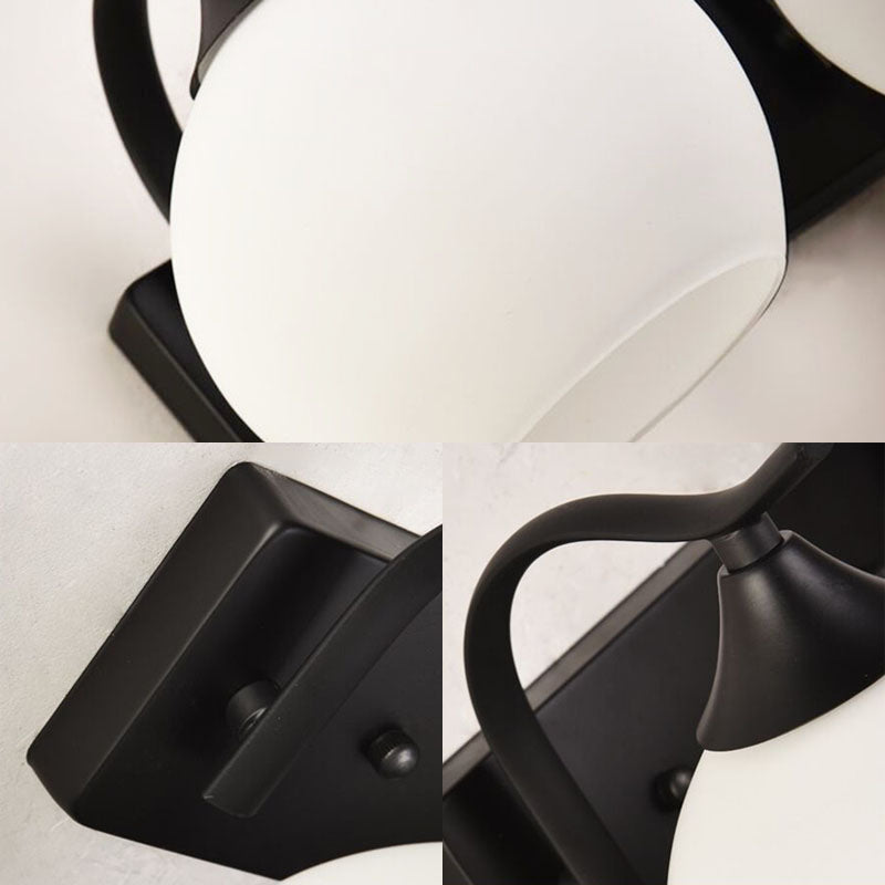 Écran mural mondial Éclairage mural noir minimaliste pour le salon