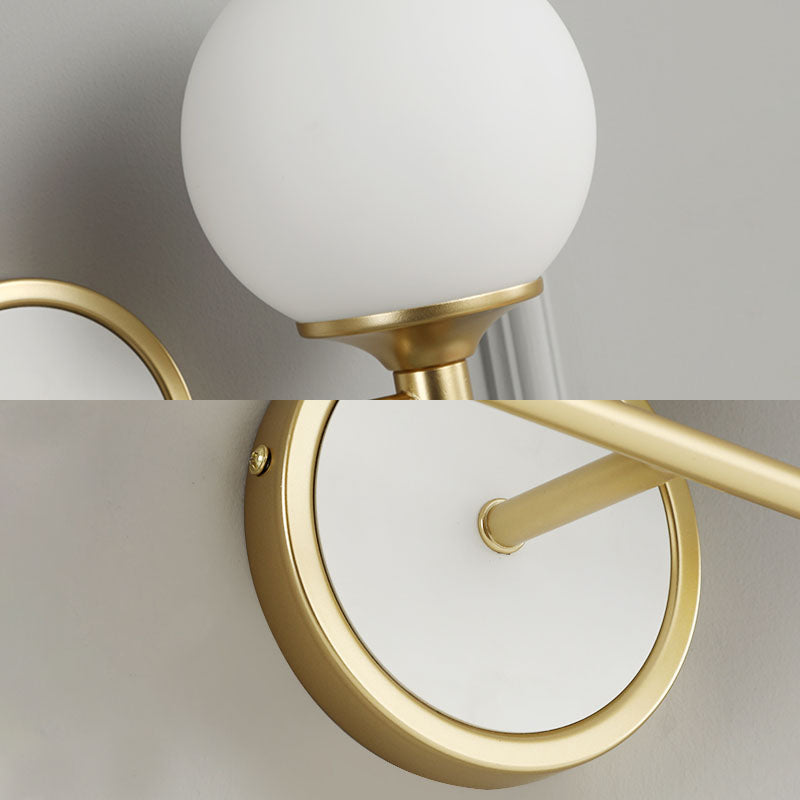 White Sphere Wall Light Sconce Modern Glass Wall Mount Light Fixture for Bedroom