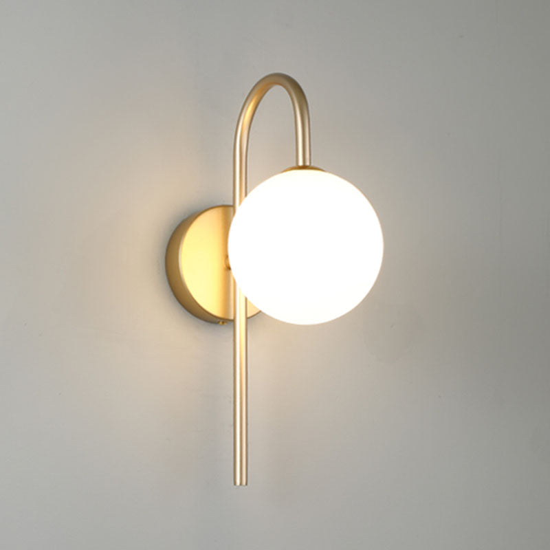 Iluminación de pared de cuello de vidrio de vidrio Lucinación de pared de estilo nórdico lámpara de luz para dormitorio para dormitorio