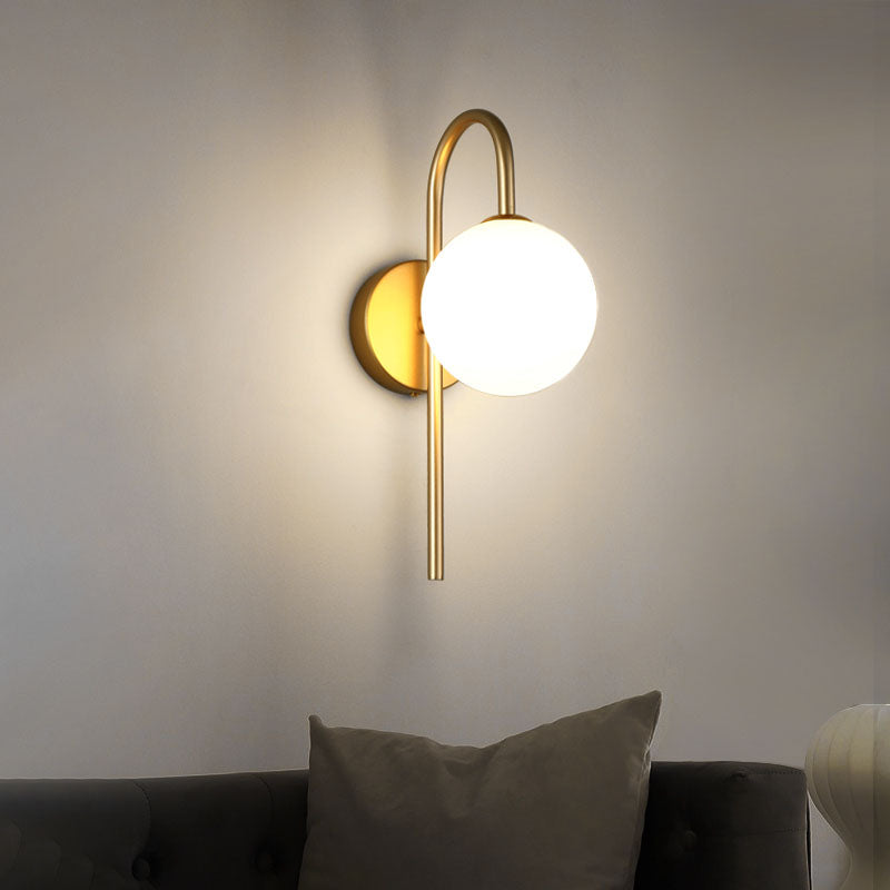 Iluminación de pared de cuello de vidrio de vidrio Lucinación de pared de estilo nórdico lámpara de luz para dormitorio para dormitorio