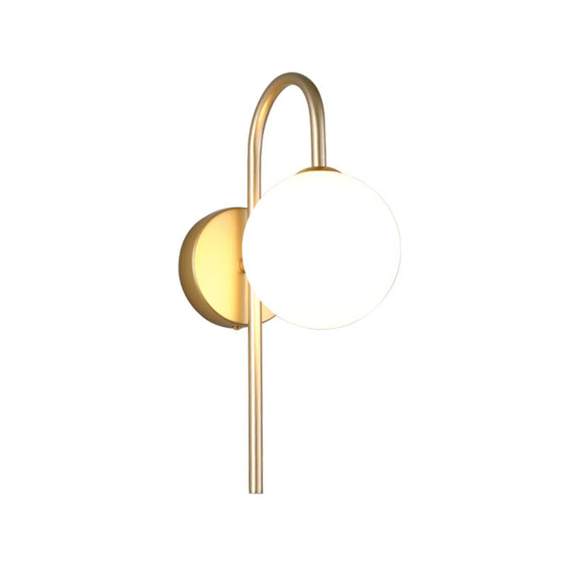 Iluminación de pared de cuello de vidrio de vidrio Lucinación de pared de estilo nórdico lámpara de luz para dormitorio para dormitorio