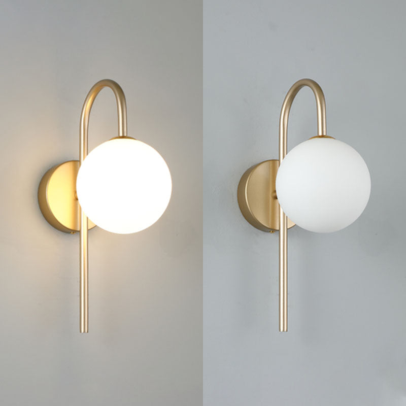 Iluminación de pared de cuello de vidrio de vidrio Lucinación de pared de estilo nórdico lámpara de luz para dormitorio para dormitorio