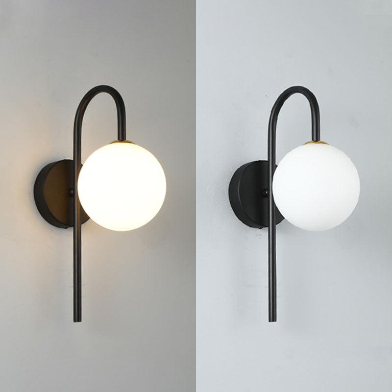 Iluminación de pared de cuello de vidrio de vidrio Lucinación de pared de estilo nórdico lámpara de luz para dormitorio para dormitorio