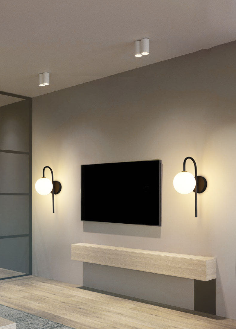 Iluminación de pared de cuello de vidrio de vidrio Lucinación de pared de estilo nórdico lámpara de luz para dormitorio para dormitorio