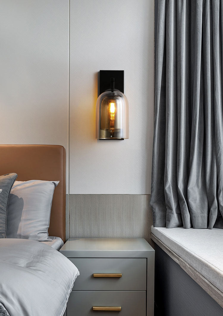 Lámpara de pared sombreada de estilo nórdico luminoso de pared de la pared del dormitorio del dormitorio