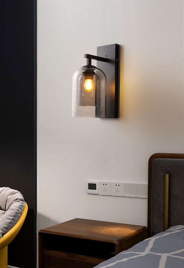 Lámpara de pared sombreada de estilo nórdico luminoso de pared de la pared del dormitorio del dormitorio