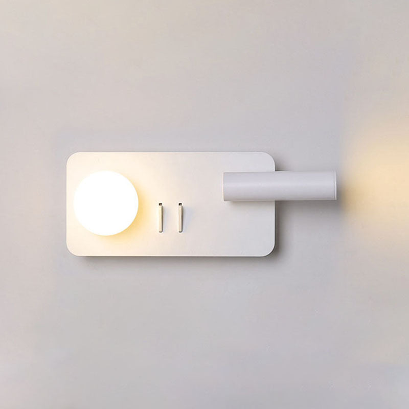 1-Light Minimalisme Acrylique Murce Murce Lampe légère murale blanche pour chambre à coucher