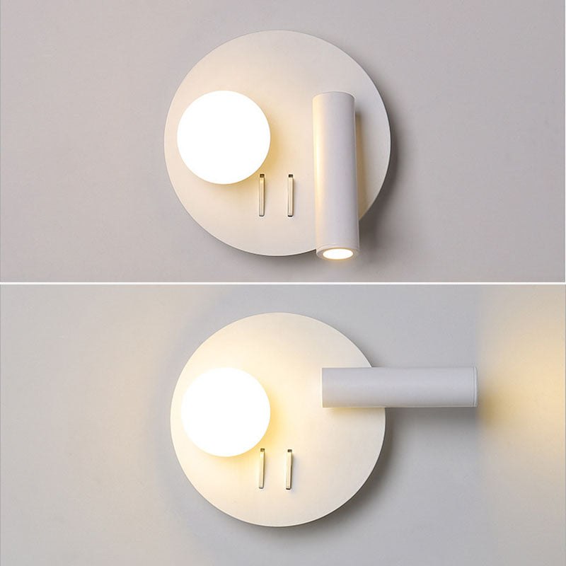 1-Light Minimalisme Acrylique Murce Murce Lampe légère murale blanche pour chambre à coucher