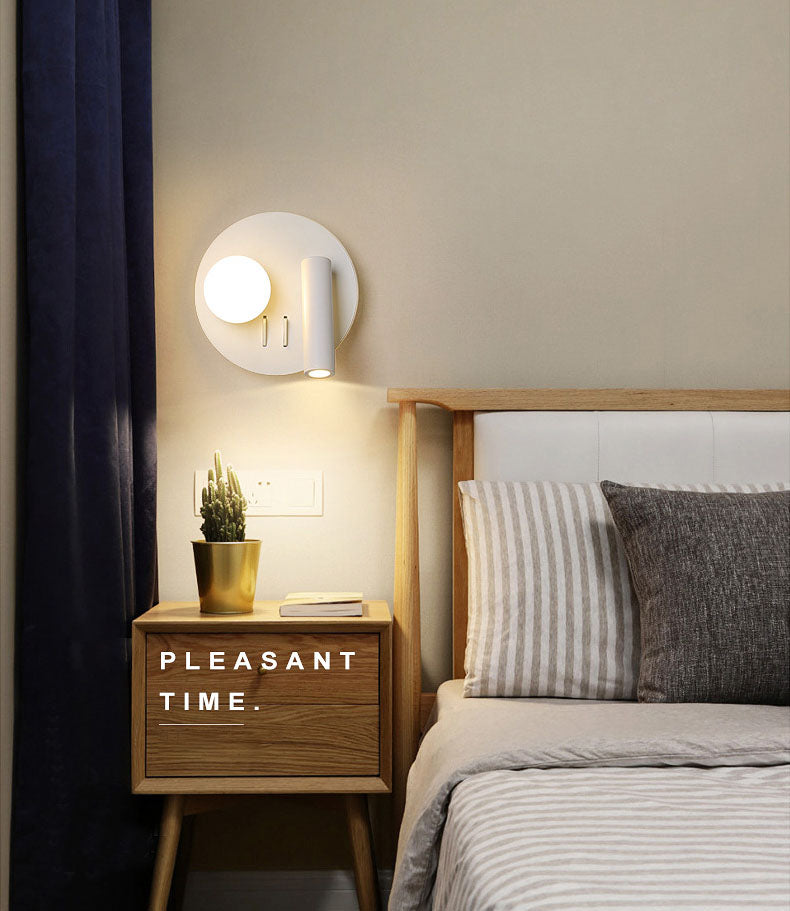 1-Light Minimalisme Acrylique Murce Murce Lampe légère murale blanche pour chambre à coucher