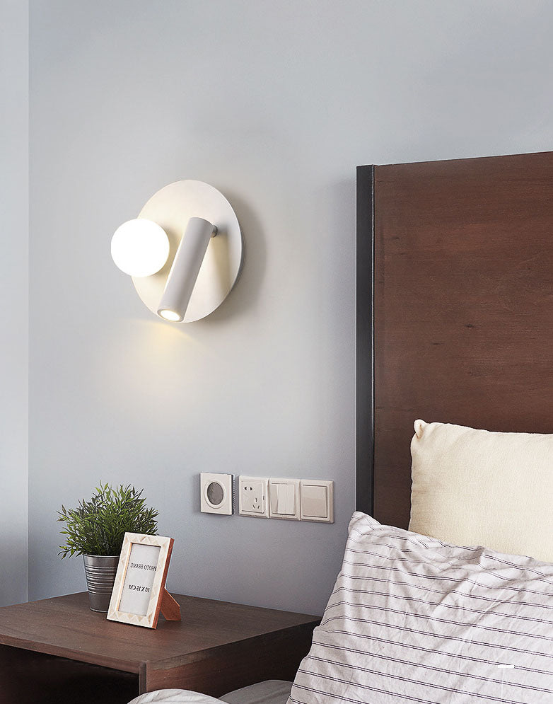 1-Light Minimalisme Acrylique Murce Murce Lampe légère murale blanche pour chambre à coucher