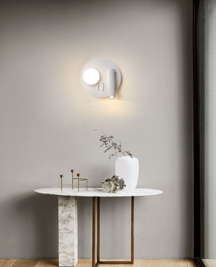 1-Light Minimalisme Acrylique Murce Murce Lampe légère murale blanche pour chambre à coucher