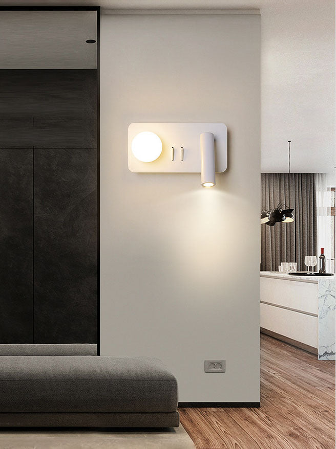 1-Light Minimalisme Acrylique Murce Murce Lampe légère murale blanche pour chambre à coucher