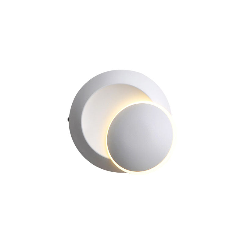 New Modern Aluminum 1-Light Wall Mount Lamp Adjustable Round Wall Sconce for Bedroom