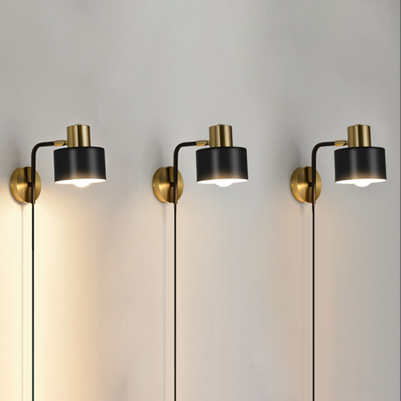 Aparte de pared contemporánea de 1 luces de 1 luces iluminación de pared ajustable de metal para dormitorio