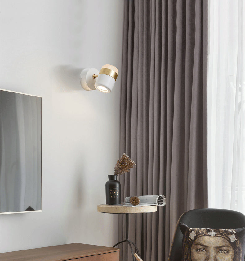 Minimalism Aluminum Wall Mount Lamp Bedroom Wall Lighting Fixture with 1 Spotlight