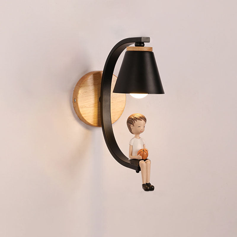 Carsine de résine Cartoon moderne à 1 lumière LED MUR MUR ARMÉE MUR ARMÉ