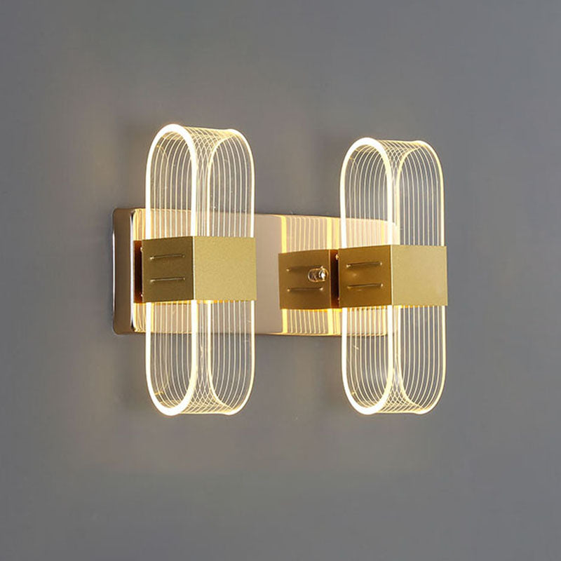 Zeitgenössische LED -Wandleuchter ovales Aluminiumwandmontage Licht für Schlafzimmer