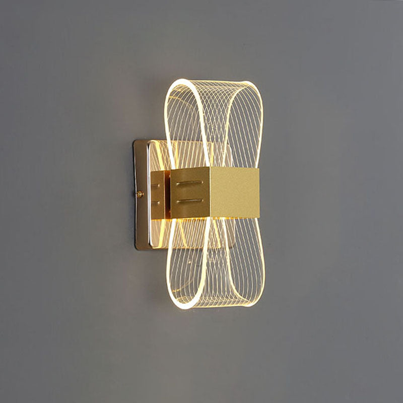 Zeitgenössische LED -Wandleuchter ovales Aluminiumwandmontage Licht für Schlafzimmer