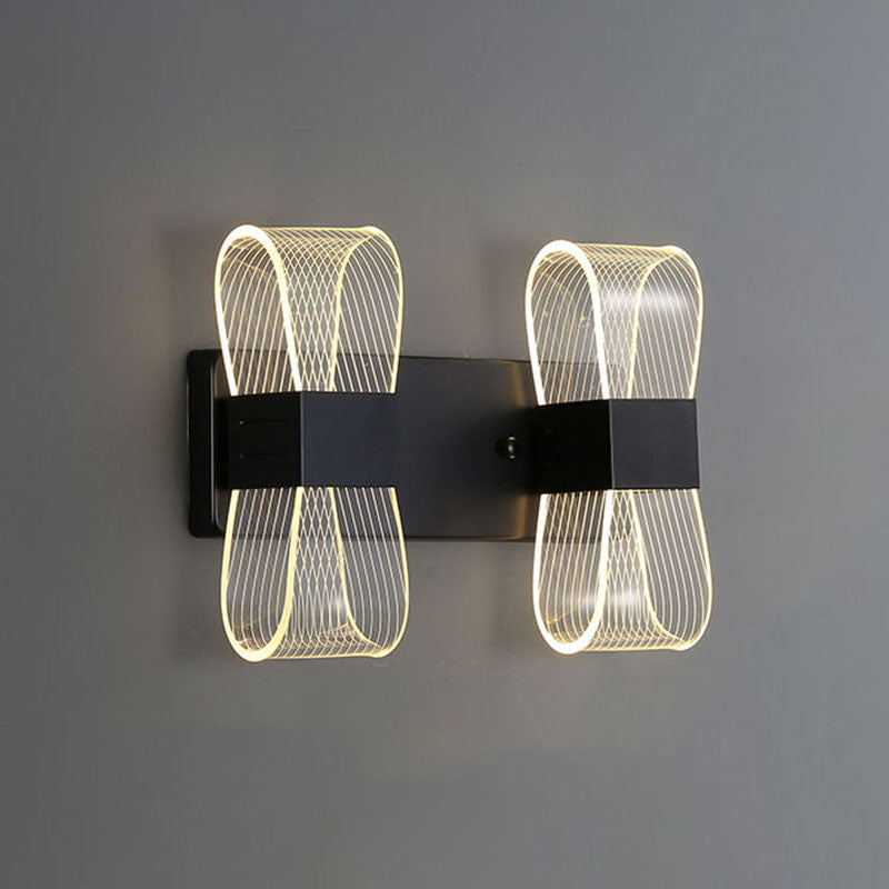 Zeitgenössische LED -Wandleuchter ovales Aluminiumwandmontage Licht für Schlafzimmer