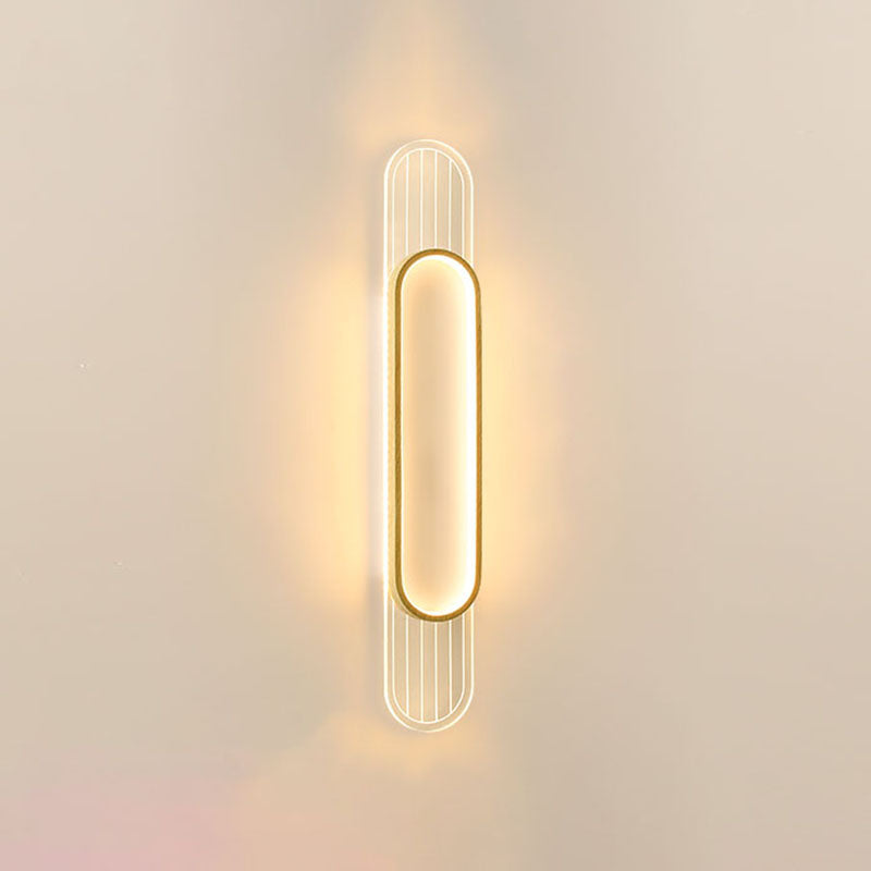 Houten eigentijdse muur sconce 1-licht ovale wand gemonteerde verlichting voor slaapkamer